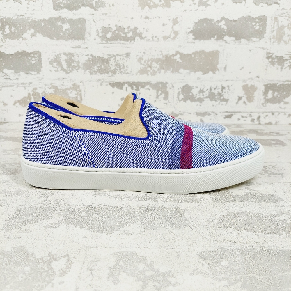 New Rothy’s Original Blue Knit Round Toe Slip On Reflector Sneaker E705 - Picture 3 of 9